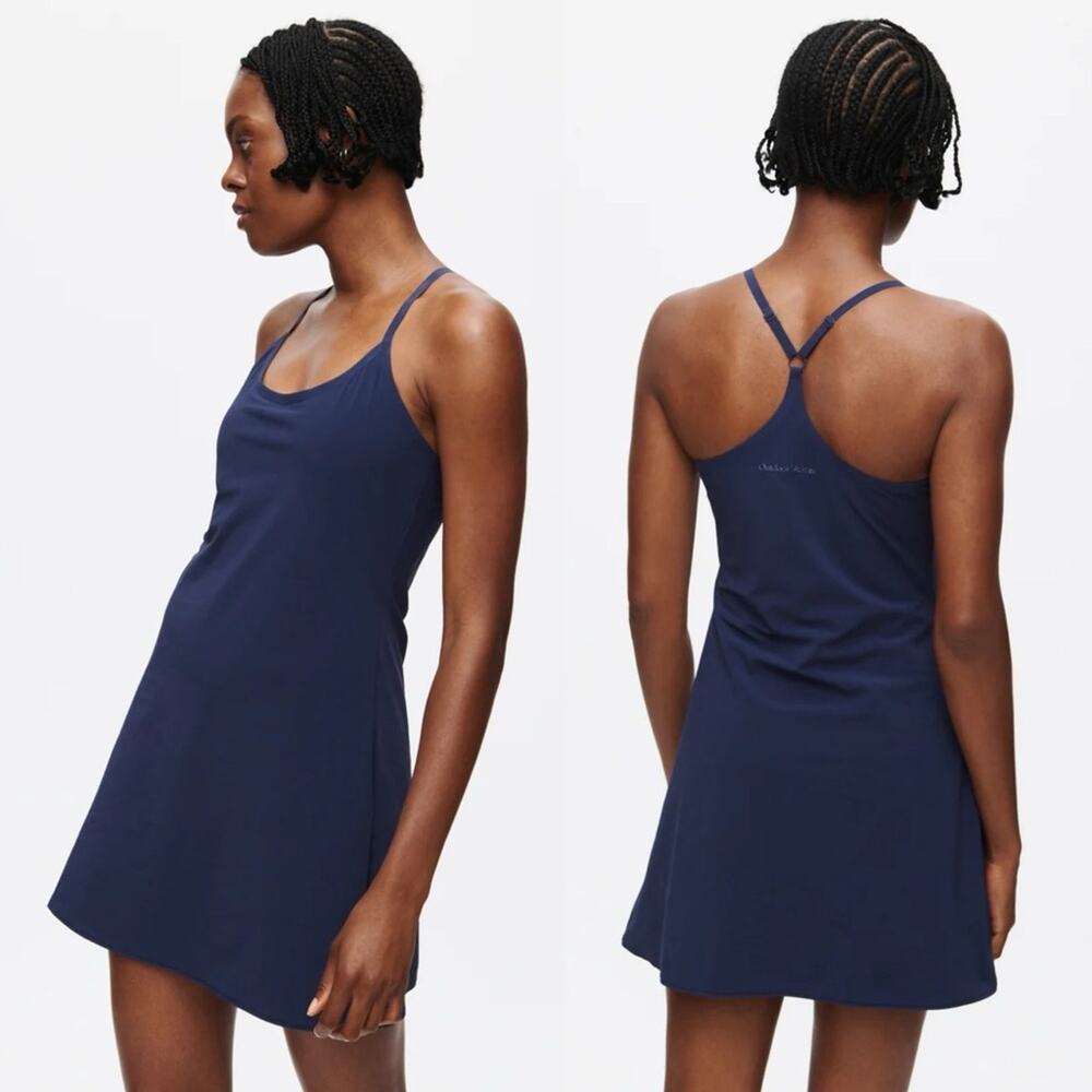 OUTDOOR VOICES $100 The Exercise Golf Tennis Skort Dress Navy SMALL EUC